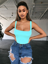 Load image into Gallery viewer, Sexy Neon Green Bodysuit Romper Women Body Black Red Backless Bodysuits Summer Rompers Womens Bodysuit Sleeveless 2020