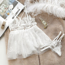 Load image into Gallery viewer, Sexy Night Dress Backless Intimates Women V-neck Long Sleeve Lace Sexy Costumes Sexy Sleepwear Perspective Underwear Nightgown