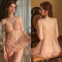 Load image into Gallery viewer, Sexy Night Dress Women Fluffy Skirt Pure Gauze Underwear Lace Sleepwear Backless See Through Lingerie Sleep Tops Dropshipping