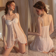 Load image into Gallery viewer, Sexy Night Wears for Ladies Silky Sleepwear Women Summer Bikini Lace Night Dress Camisole Lingerie Backless Sleep Tops Nightgown