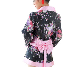 Load image into Gallery viewer, Sexy Nightclub Sexy Underwear Women&#39;s Sexy Improved Japanese Kimono Uniform Black Printing Temptation Sexy Underwear Pajamas