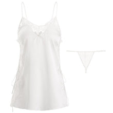 Load image into Gallery viewer, Sexy Nightdress Deep V Lace Sleepwear Women Lingerie Silk Satin nightie Nightgown Babydoll Sleeveless Sling Nightwear Home Dress