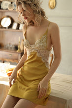 Load image into Gallery viewer, Sexy Nightgowns Women Sleepwear Spring and Summer Deep V Lace Ice Silk Beauty Back Strap Night Dress Temptation Home Clothes