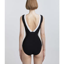 Load image into Gallery viewer, Sexy Off Shoulder Swimsuit Beach Bathing Suit Patchwork Sport Swimsuit Female One Piece Bathers Swim Monokini Bodysuit Open Back