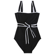 Load image into Gallery viewer, Sexy One Piece Solid Swimsuit Women  Belt Strappy Bathing Suit Swimwear Monokini Bathing Suit Removable Pad Beach Wear
