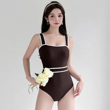 Load image into Gallery viewer, Sexy One Piece Solid Swimsuit Women Belt Swimwear Monokini Korea Bathing Suit Removable Pad Beach Wear