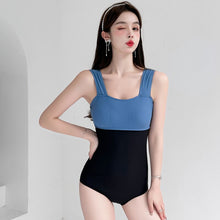 Load image into Gallery viewer, Sexy One Piece Solid Swimsuit Women Open Back Swimwear Cut Out Monokini Korea Bathing Suit Removable Pad Beach Wear