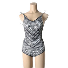 Load image into Gallery viewer, Sexy One Piece Swimsuit Women Plaid Swimwear Open Back Monokini Korea Bathing Suit Removable Pad Beach Wear