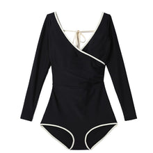 Load image into Gallery viewer, Sexy One Piece Swimsuit Women Solid Swimwear Long Sleeve Open Back Monokini Bathing Suit Removable Pad Beach Wear