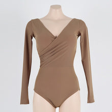 Load image into Gallery viewer, Sexy One Piece Swimsuit Women Solid Swimwear Long Sleeve Open Back Monokini Bathing Suit Removable Pad Beach Wear