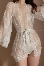 Load image into Gallery viewer, Sexy Pajamas Women Summer Thin Lace Suspenders Nightdresses Night Gown Bathrobes Japanese Lingerie Maid Cosplay Costume