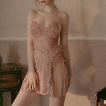 Load image into Gallery viewer, Sexy Pajamas Women&#39;s Sleepwear Suspenders Backless Underwear Side Split Nightdress Temptation Couple Dating Vintage Nightgowns