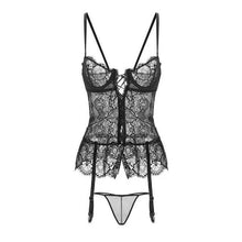 Load image into Gallery viewer, Sexy Pajamas for Women Small Chest Underwear Lace Strap Tops and Panty Retro Sleep Temptation Body Shaper Clothes