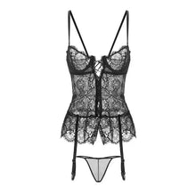 Load image into Gallery viewer, Sexy Pajamas for Women Small Chest Underwear Lace Strap Tops and Panty Retro Sleep Temptation Body Shaper Clothes