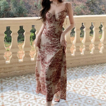 Load image into Gallery viewer, Sexy Party Dress Women Long Dresses Vintage Personality Printing With Shoulder-straps Of Summer Fashion Show Thin Waist Vestidos