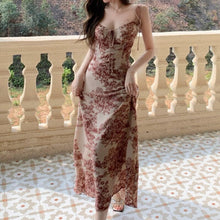 Load image into Gallery viewer, Sexy Party Dress Women Long Dresses Vintage Personality Printing With Shoulder-straps Of Summer Fashion Show Thin Waist Vestidos