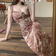Load image into Gallery viewer, Sexy Party Dress Women Long Dresses Vintage Personality Printing With Shoulder-straps Of Summer Fashion Show Thin Waist Vestidos