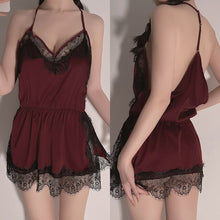 Load image into Gallery viewer, Sexy Pijamas Night Dress Women Lace Lingerie Teen Girl Sleepwear Backless Jumpsuit Camisole Sleep Tops Satin Nightgown Summer