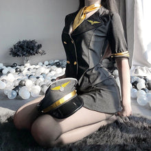 Load image into Gallery viewer, Sexy Policewoman Stewardess Uniform Cosplay Role Play Erotic Temptation Flight Attendant Costume Sex Police Japanese Lingerie