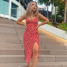 Load image into Gallery viewer, Sexy Print Long Dress Women Spaghetti Strap V-Neck Vintage Boho Summer Beach Maxi Dress Sleeveless Sundress 2021 Party Vestidos