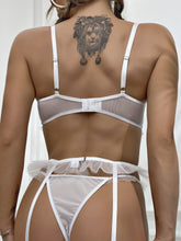 Load image into Gallery viewer, Sexy Ruffled Exotic Costumes Floral Embroidery Sensual Lingerie Underwear Transparent Erotic Push Up Bra Exotic Costumes