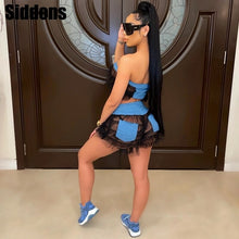 Load image into Gallery viewer, Sexy Ruffles Shorts and Crop Top Women Summer 2 Piece Sets Fashion Club Vacation Outfits Wholesale Items