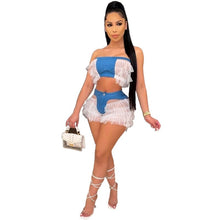 Load image into Gallery viewer, Sexy Ruffles Shorts and Crop Top Women Summer 2 Piece Sets Fashion Club Vacation Outfits Wholesale Items