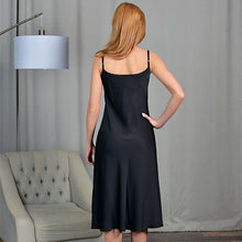 Load image into Gallery viewer, Sexy Satin V-neck Spaghetti Strap Dress Women Sleeveless Backless Solid Color Dress Autumn New Arrival Elegant Party Midi Dress