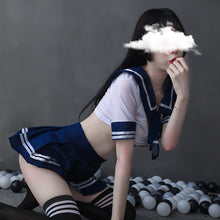 Load image into Gallery viewer, Sexy School Girl JK Costume Cosplay Women Erotic Babydoll Sailor Suit Japanese Student Uniform Miniskirt cheerleader Outfit