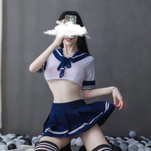 Load image into Gallery viewer, Sexy School Girl JK Costume Cosplay Women Erotic Babydoll Sailor Suit Japanese Student Uniform Miniskirt cheerleader Outfit