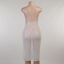 Load image into Gallery viewer, Sexy See Through Party Beach Dress Women Holiday Backless Halter Cover Ups Bikini Mini Dresses Summer Beachwear Vacation Outfits