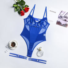 Load image into Gallery viewer, Sexy Sensual Lingerie Bodysuit Underwear Hollow Out Erotic BDSM Bondage Mesh Push Up Bra with Garters Erotic Costumes Outfits