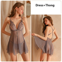 Load image into Gallery viewer, Sexy Silk Nightgown Side Split Hollow Out Pure Lace Suspenders Nightdress Women Spring Winter Sleepwear 2022 Dropshipping пижама