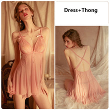 Load image into Gallery viewer, Sexy Silk Nightgown Side Split Hollow Out Pure Lace Suspenders Nightdress Women Spring Winter Sleepwear 2022 Dropshipping пижама
