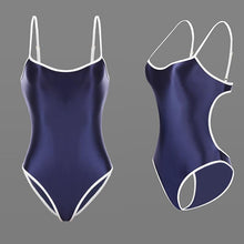 Load image into Gallery viewer, Sexy Skinny Shiny Japanese School Girl Swimwear One Piece Sukumizu Sling Swimsuit Fancy Cosplay Costume