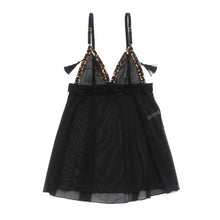 Load image into Gallery viewer, Sexy Sleep Dress Transparent Tassel Decoration Solid Spaghetti Strap Night Dress For Women Sexy Lingerie Dress Only