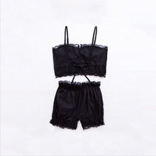 Load image into Gallery viewer, Sexy Sleepwear Erotic Cotton Pajamas Set for Women Two-Piece Suit White Pyjamas Soft Shirts Shorts Underwear Lace Lingerie New