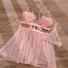 Load image into Gallery viewer, Sexy Sleepwear Female Summer Thin Suspender Strap Night Dress Short Back Sexy Home Clothes with Panty Nighty Sleepshirts