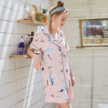 Load image into Gallery viewer, Sexy Sleepwear  Night Dress Sexy Lingerie Silk  Smooth  Comfortable Women Nightwear Girl  Summer Autumn