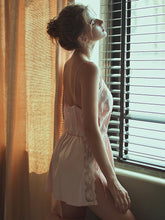 Load image into Gallery viewer, Sexy Sleepwear Women Embroidered Lace Straps Summer with Side Slits Sexy Lingerie Straps Nightdress Nightgown Dropshipping