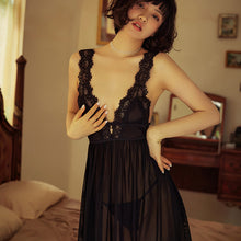 Load image into Gallery viewer, Sexy Sleepwear Women Plus Size Lingere Sleep Tops Victorian Dress Satin Slip Dress Women Nightgown Lace Sleepwear Sleeping Dress