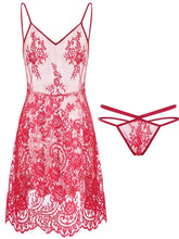 Load image into Gallery viewer, Sexy Sleepwear Women Summer Thin Lace Perspective Deep V Temptation Backless Sling Nightdress Backless Nightgowns Women