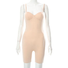 Load image into Gallery viewer, Sexy Streetwear Sling Tight High Waist Jumpsuit V Neck Backless Pure Apricot Women Clothing Elegance  Bodysuit 2022 Summer New
