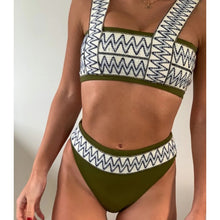 Load image into Gallery viewer, Sexy Striped Swimsuit Two-Piece Suit High Waist Women Bandeau Swimsuit Push Up Bathing Suit Summer Beachwear Swimming Bikini Set