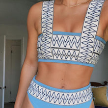 Load image into Gallery viewer, Sexy Striped Swimsuit Two-Piece Suit High Waist Women Bandeau Swimsuit Push Up Bathing Suit Summer Beachwear Swimming Bikini Set