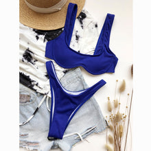 Load image into Gallery viewer, Sexy Swimsuit Female Push Up Bikini Solid Women Swimwear High Waisted Bikini Set Biquini Bather Bathing Suit Swimming Suits