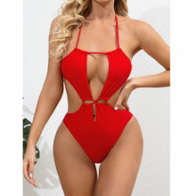 Load image into Gallery viewer, Sexy Swimwear Women One Piece Swimsuit Female Halter Bathing Suit Hollow Out Monokini Swimming Suit Beach Push Up Swimsuit Women