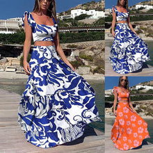 Load image into Gallery viewer, Sexy Two Piece Set Women 2021 Women&#39;s New Summer Casual Tube Top And Navel Two-Piece Party Dress ensemble femme 2 pièces ete