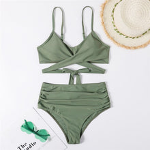 Load image into Gallery viewer, Sexy Two Pieces Pearl Swimwear Women Bandage Bikini Swimsuit 2022 High Cut Swimwear Women Push Up Swim Bathing Suit Biquini