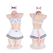 Load image into Gallery viewer, Sexy Underwear Cos Cat Cartoon Uniform for Women Temptation Tube Top Mini Skirt with Tail Erotic Lingerie Cosplay Devil Outfits